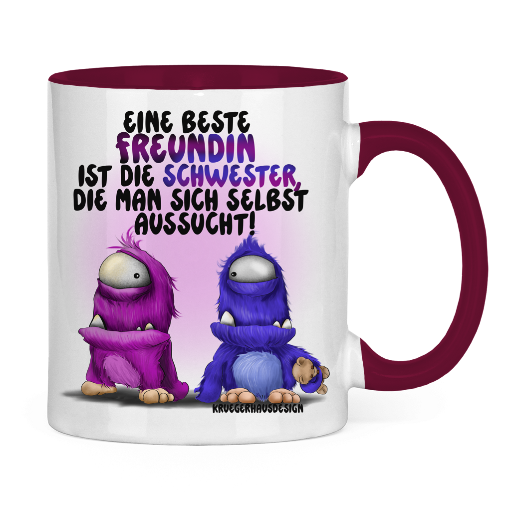 Tasse zweifarbig Eine Beste Freundin ist die Schwester, die man sich ...