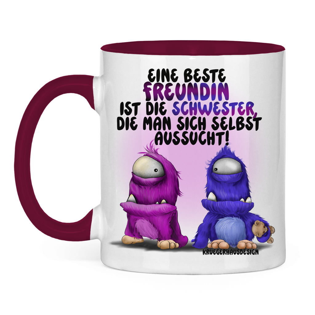 Tasse zweifarbig Eine Beste Freundin ist die Schwester, die man sich ...