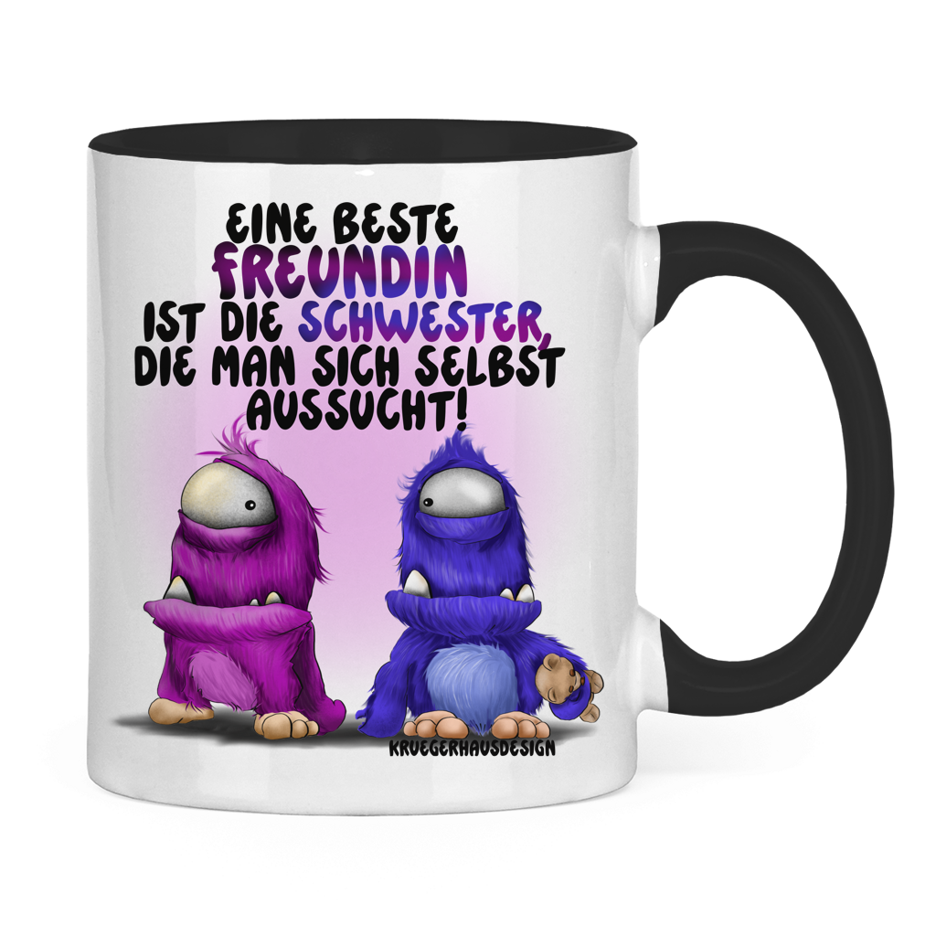Tasse zweifarbig Eine Beste Freundin ist die Schwester, die man sich ...