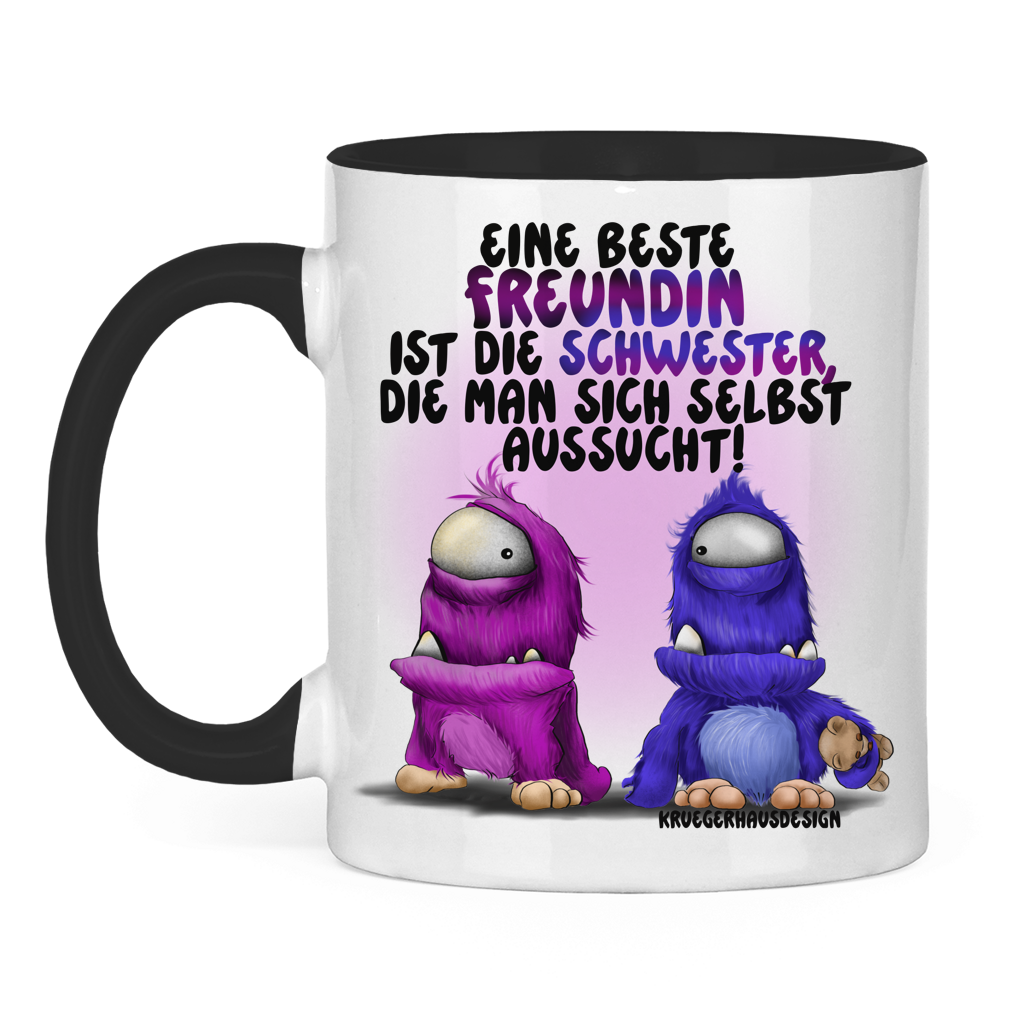 Tasse zweifarbig Eine Beste Freundin ist die Schwester, die man sich ...