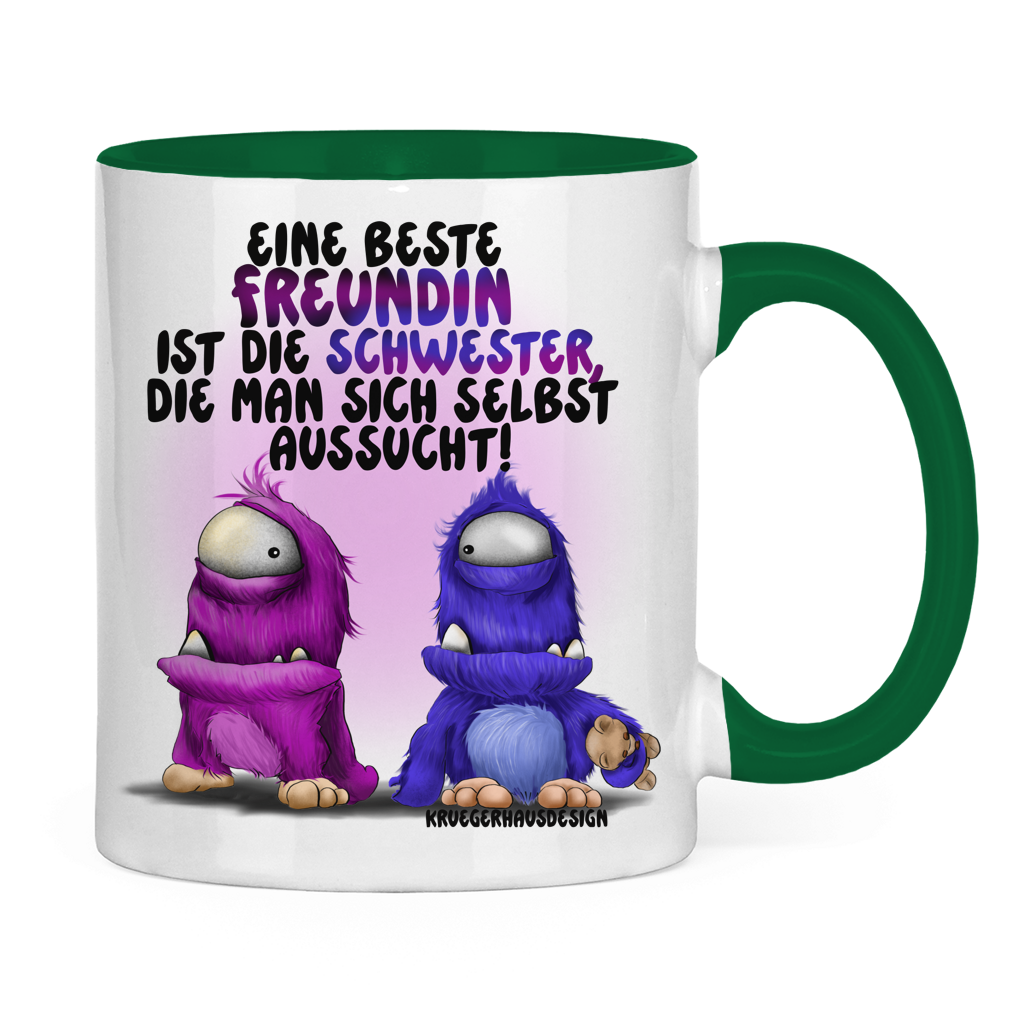Tasse zweifarbig Eine Beste Freundin ist die Schwester, die man sich ...