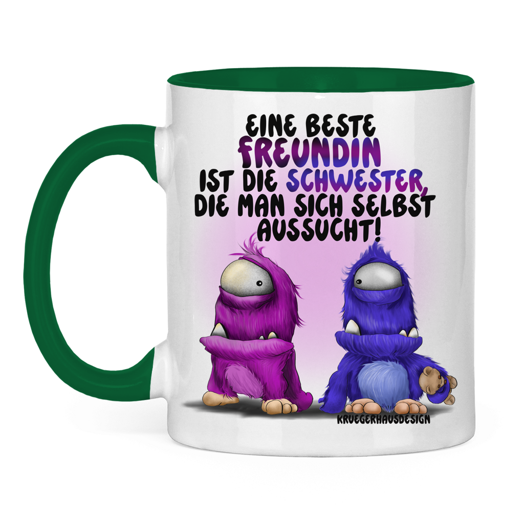 Tasse zweifarbig Eine Beste Freundin ist die Schwester, die man sich ...