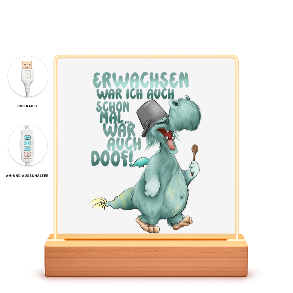 Beleuchteter Bilderrahmen Quadrat Erwachsen war ich auch schon mal... war auch doof