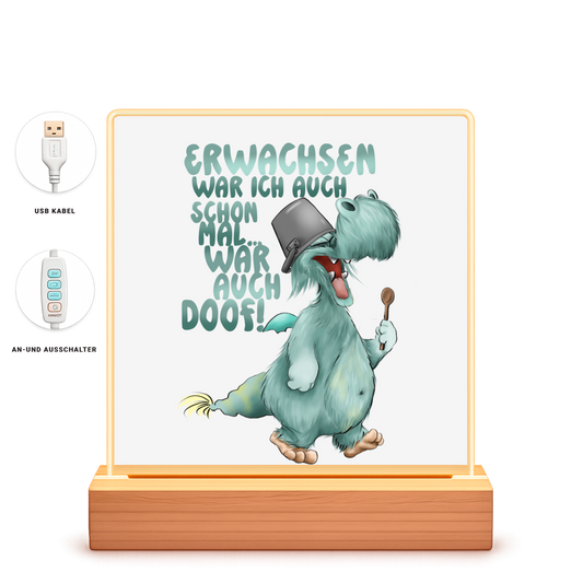 Beleuchteter Bilderrahmen Quadrat Erwachsen war ich auch schon mal... war auch doof