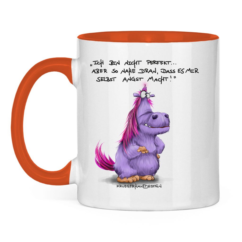 Tasse zweifarbig Ich bin nicht perfekt.. aber so nahe dran, dass es mir ...