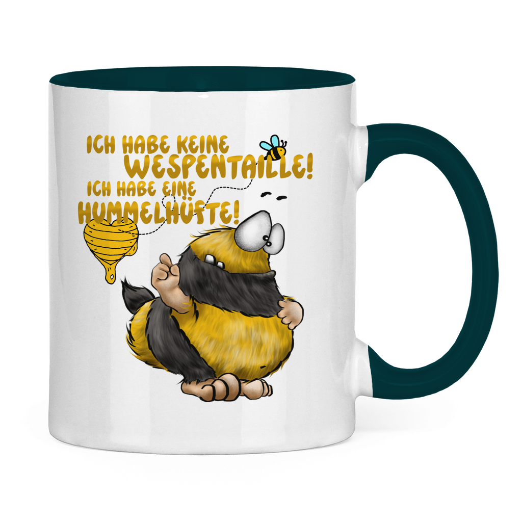 Tasse zweifarbig Ich habe keine Wespentaille! Ich habe eine Hummelhüfte!