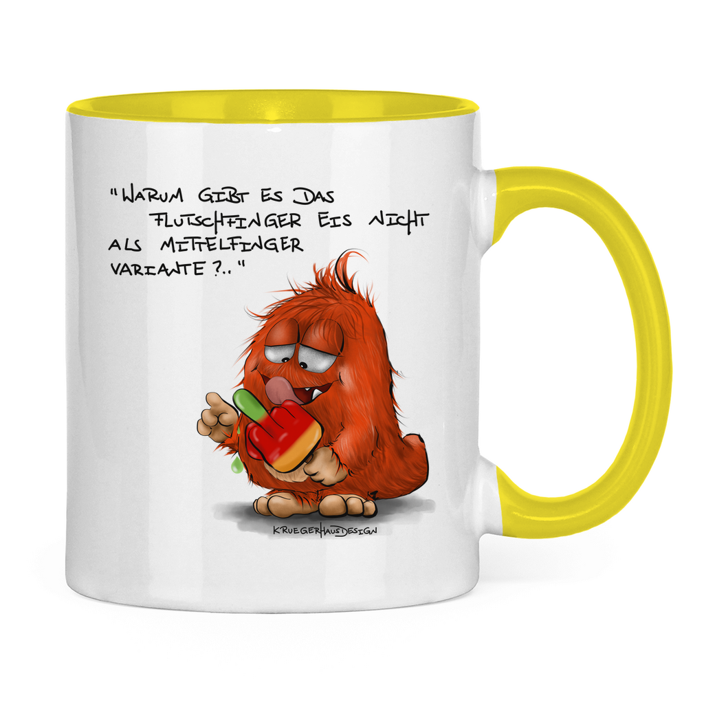 Tasse zweifarbig Warum gibt es das Flutschfinger Eis nicht als Mittelfinger..