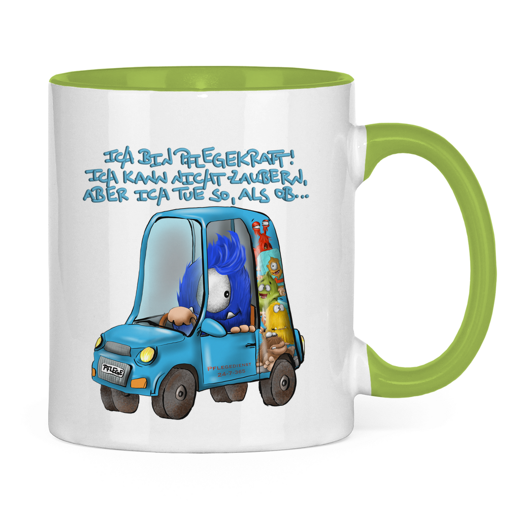 Tasse zweifarbig Ich bin Pflegekraft! Ich kann nicht zaubern, aber ich tue…