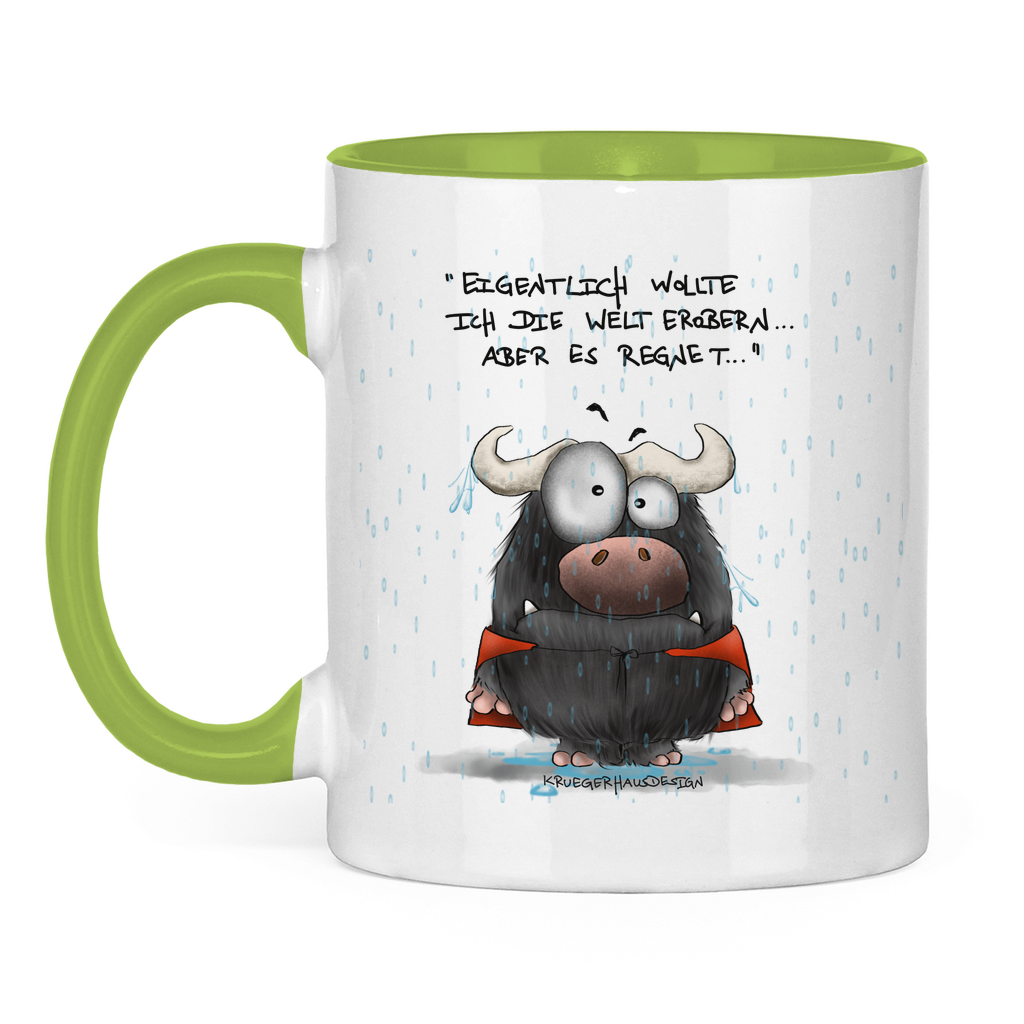 Tasse zweifarbig Eigentlich wollte ich die Welt erobern... Aber es ...