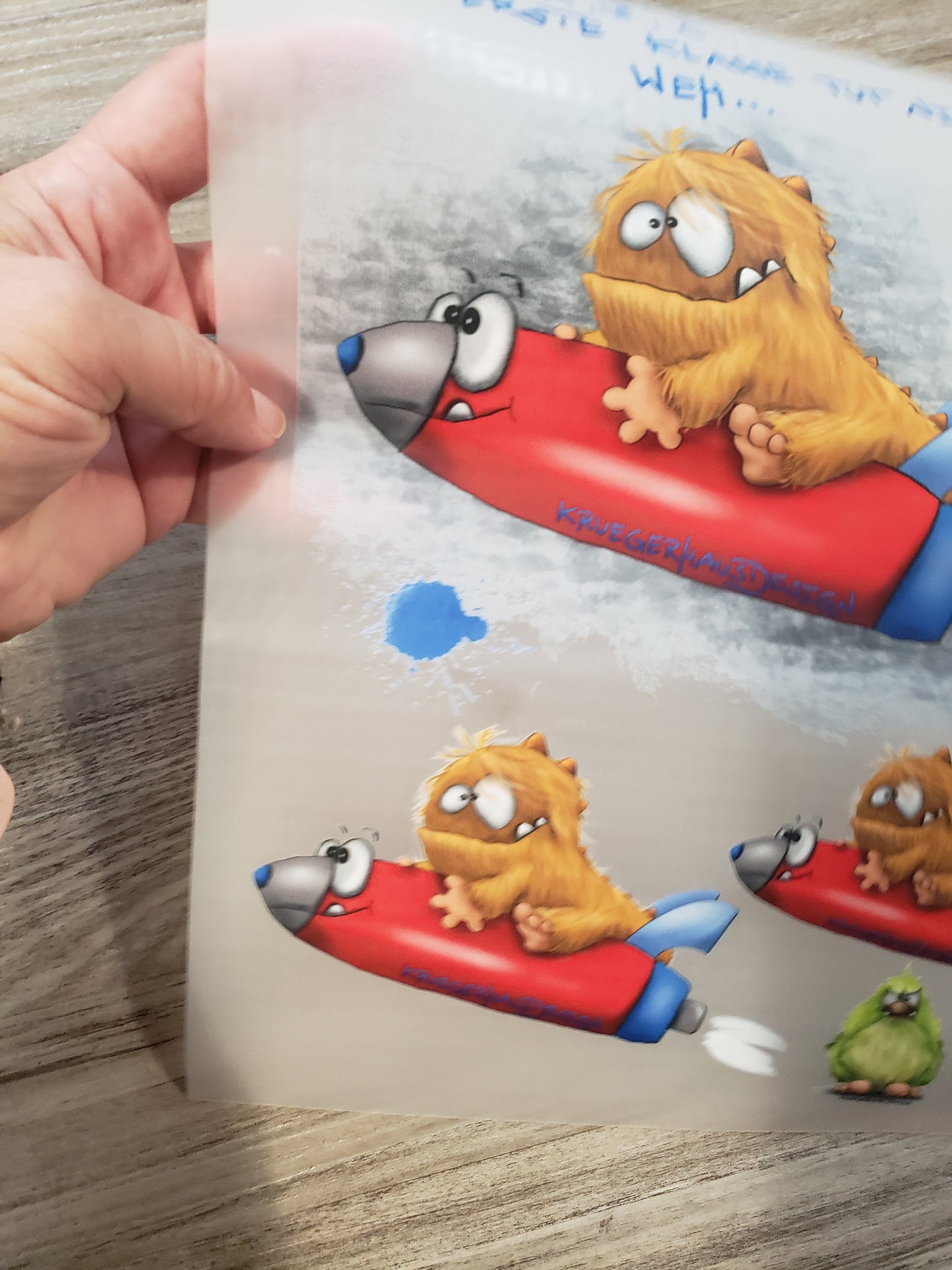 A4 Bügelbild Kruegerhausdesign Monster Schule 1. Klasse Liebe illustriert