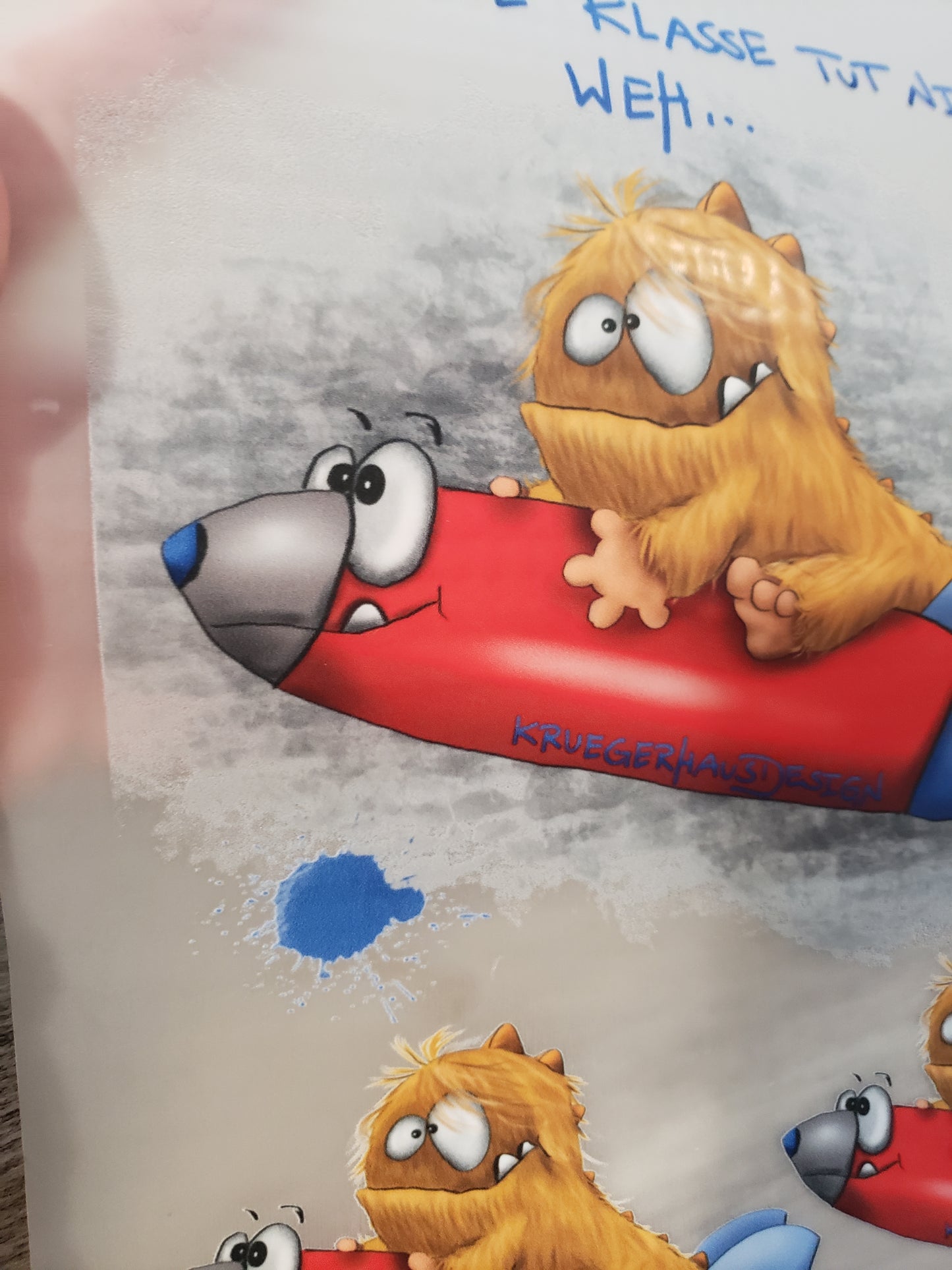 A4 Bügelbild Kruegerhausdesign Monster Schule 1. Klasse Liebe illustriert