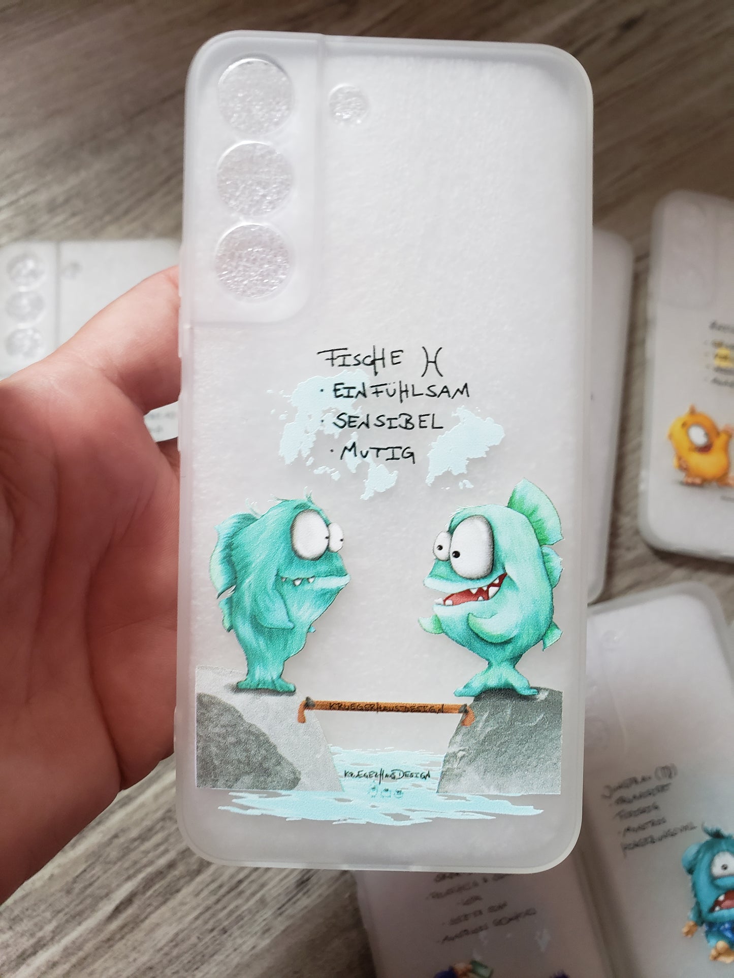 Muster Flexi Case Handyhülle für Galaxy S22plus Sternzeichen Fische