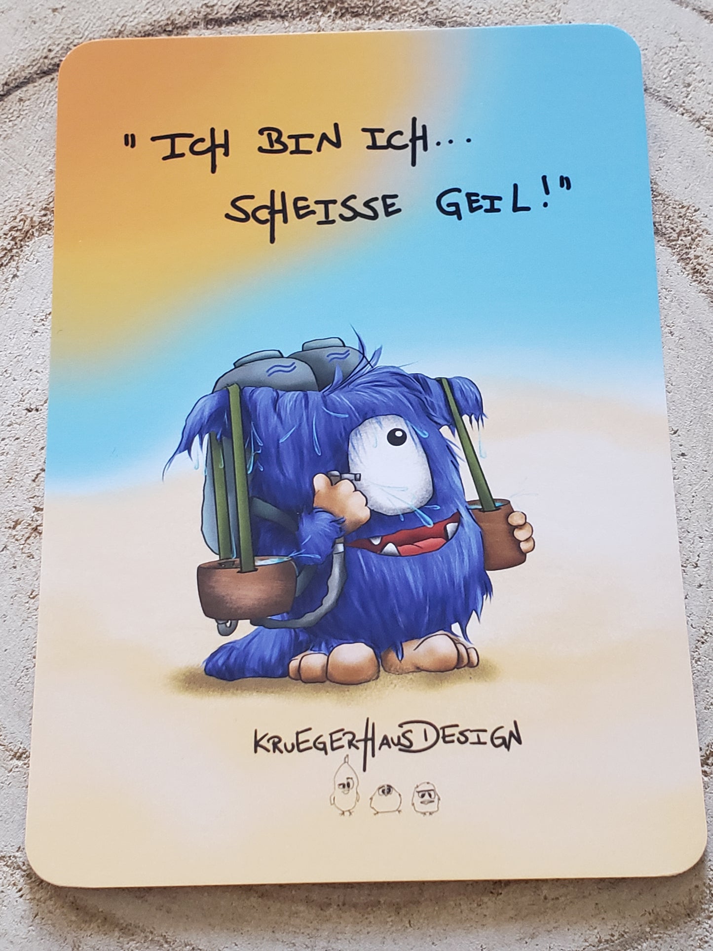 Postkarte Monster Kruegerhausdesign Wassermann Thema 2 Stück