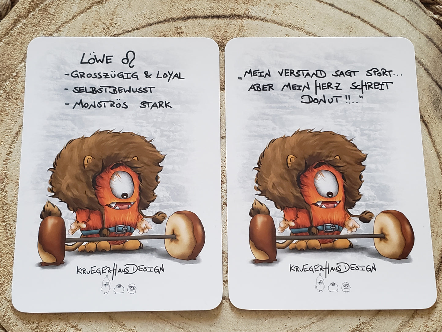 Postkarte Monster Kruegerhausdesign Löwe Thema 2 Stück