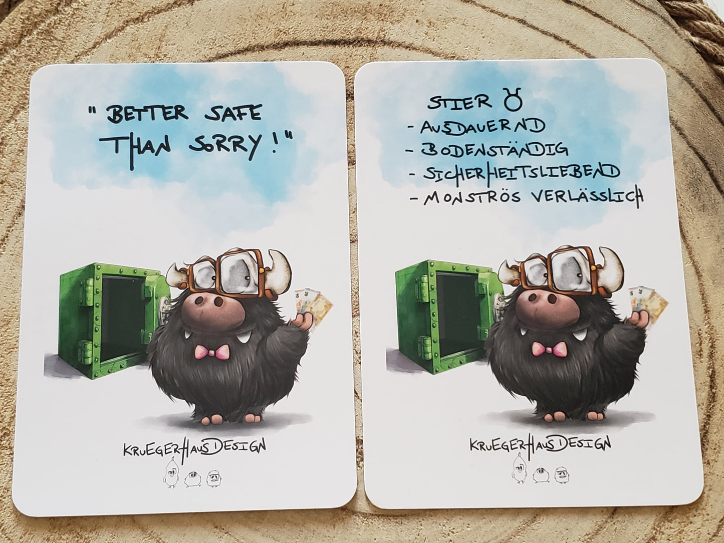 Postkarten Set Monster  Kruegerhausdesign aus allen 24 Karten der Sternzeichen