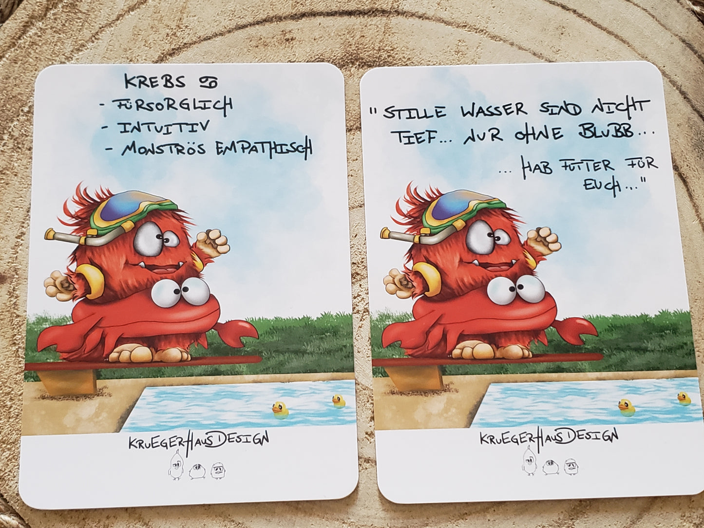 Postkarten Set Monster  Kruegerhausdesign aus allen 24 Karten der Sternzeichen