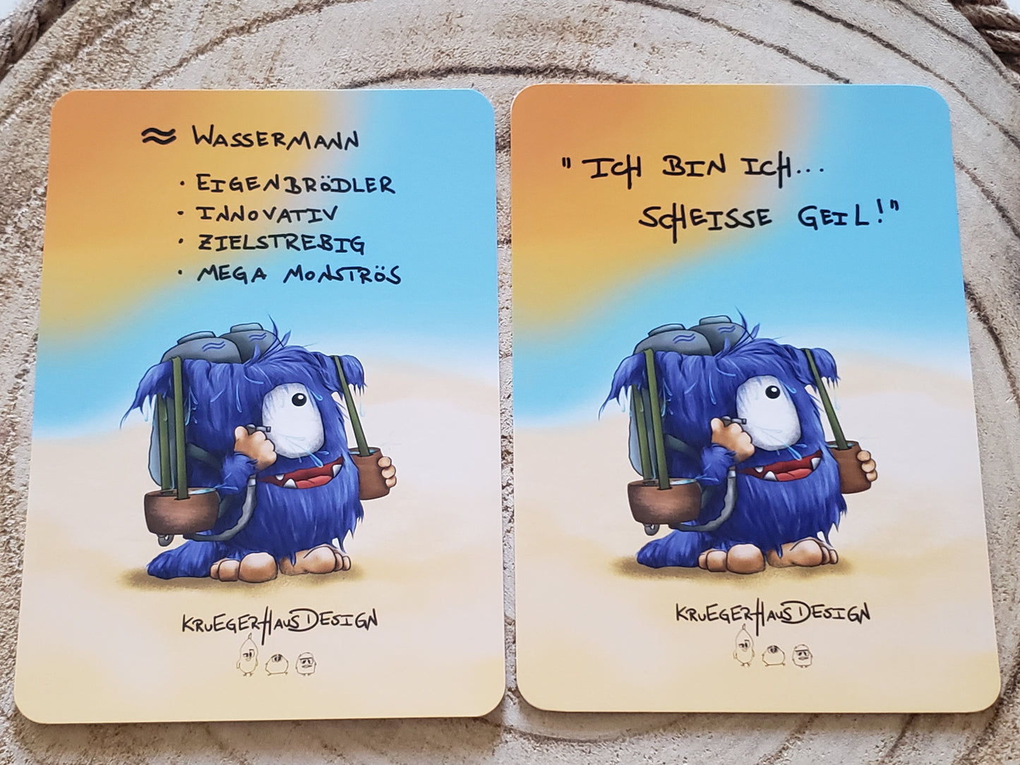 Postkarten Set Monster  Kruegerhausdesign aus allen 24 Karten der Sternzeichen