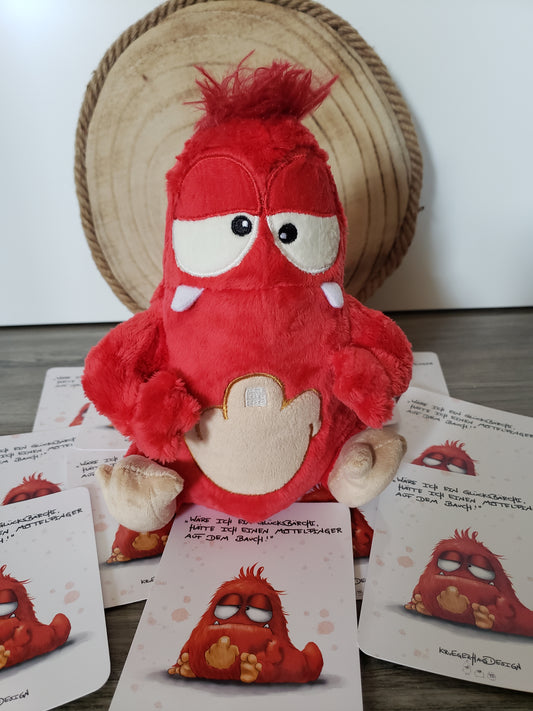 Kruegerhausdesign Stofftier, Plüschtier, Emil das Mittelfinger Monster, Wäre ich ein Glücksbärchi...