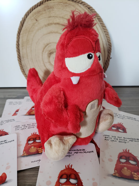 Kruegerhausdesign Stofftier, Plüschtier, Emil das Mittelfinger Monster, Wäre ich ein Glücksbärchi...