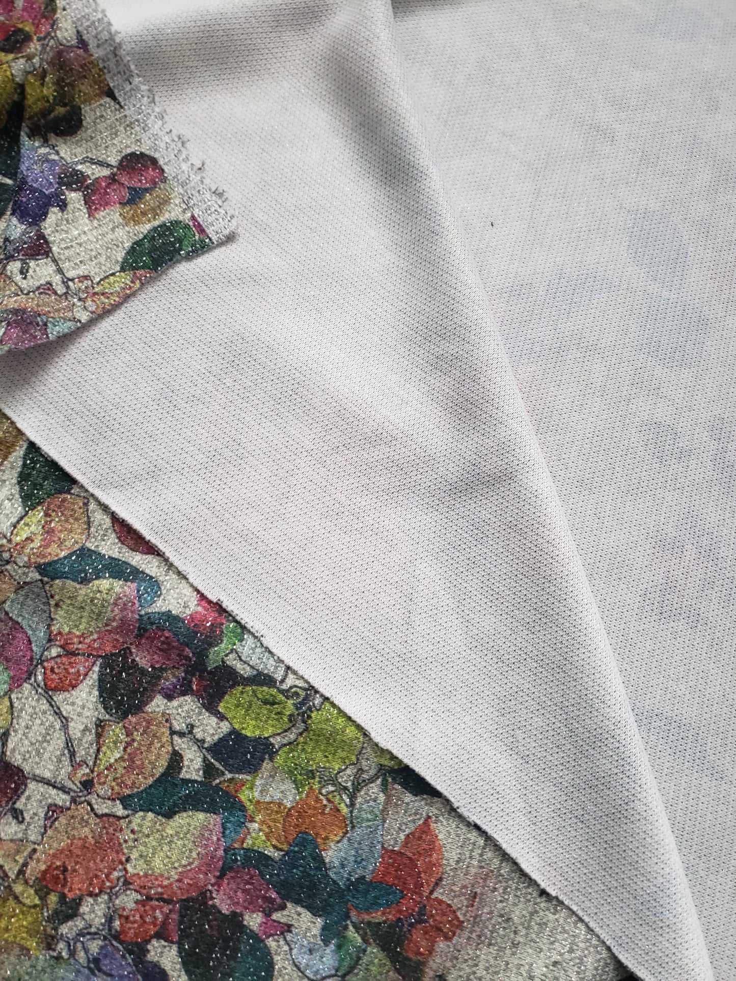 1m Winter Viscose Jersey, French Terry... Damen, grau mit Lurex Fäden, schwer, super weich