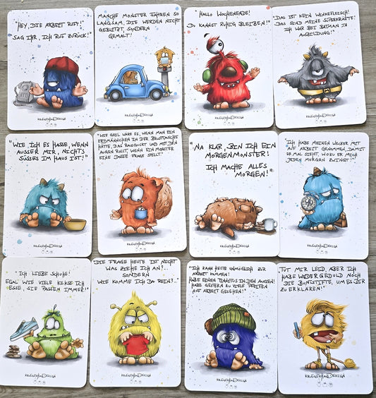 Postkarten Set Monster Kruegerhausdesign Juni 2023, 12 Postkarten.