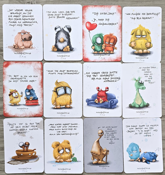 Postkarten Set Monster Kruegerhausdesign Oktober 2023, 12 Postkarten.