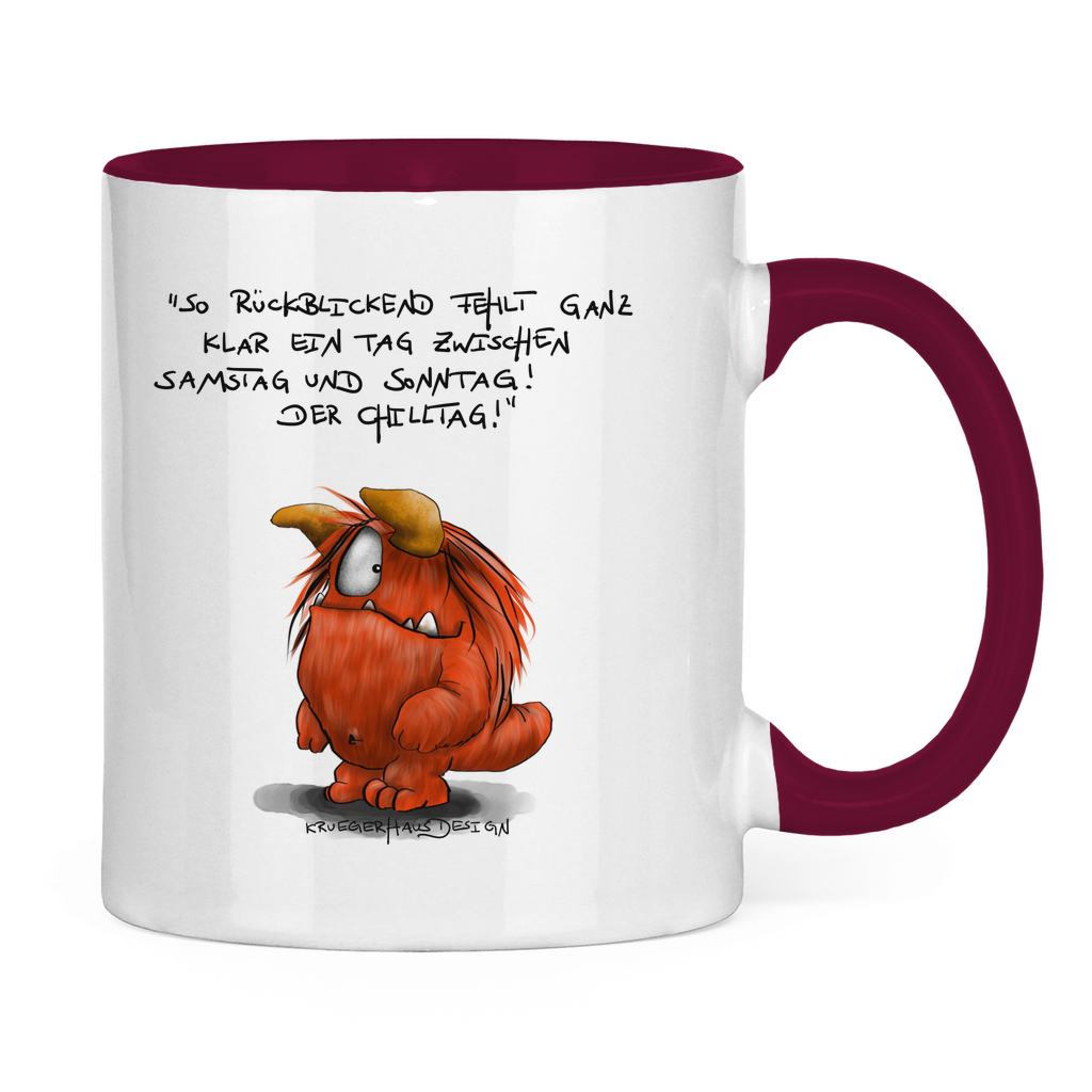 Tasse zweifarbig So Rückblickend fehlt ganz klar ein Tag zwischen Samstag...