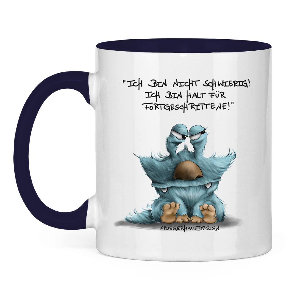 Tasse zweifarbig Ich bin nicht schwierig! Ich bin halt für Fortgeschrittene!