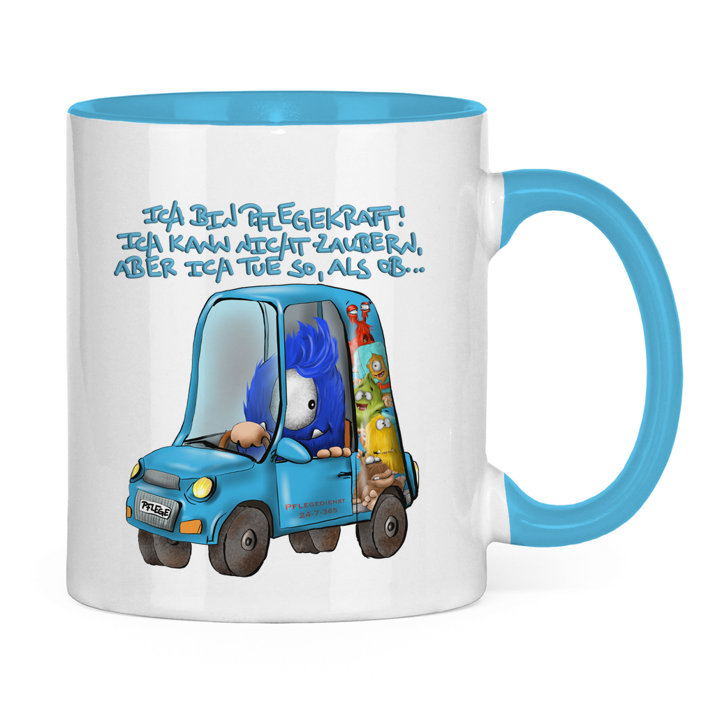 Tasse zweifarbig Ich bin Pflegekraft! Ich kann nicht zaubern, aber ich tue…
