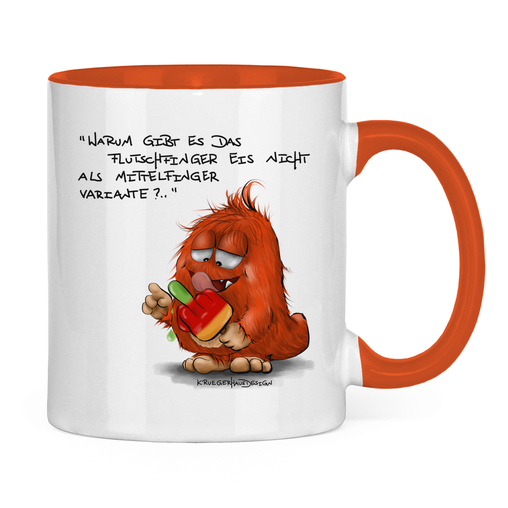 Tasse zweifarbig Warum gibt es das Flutschfinger Eis nicht als Mittelfinger..