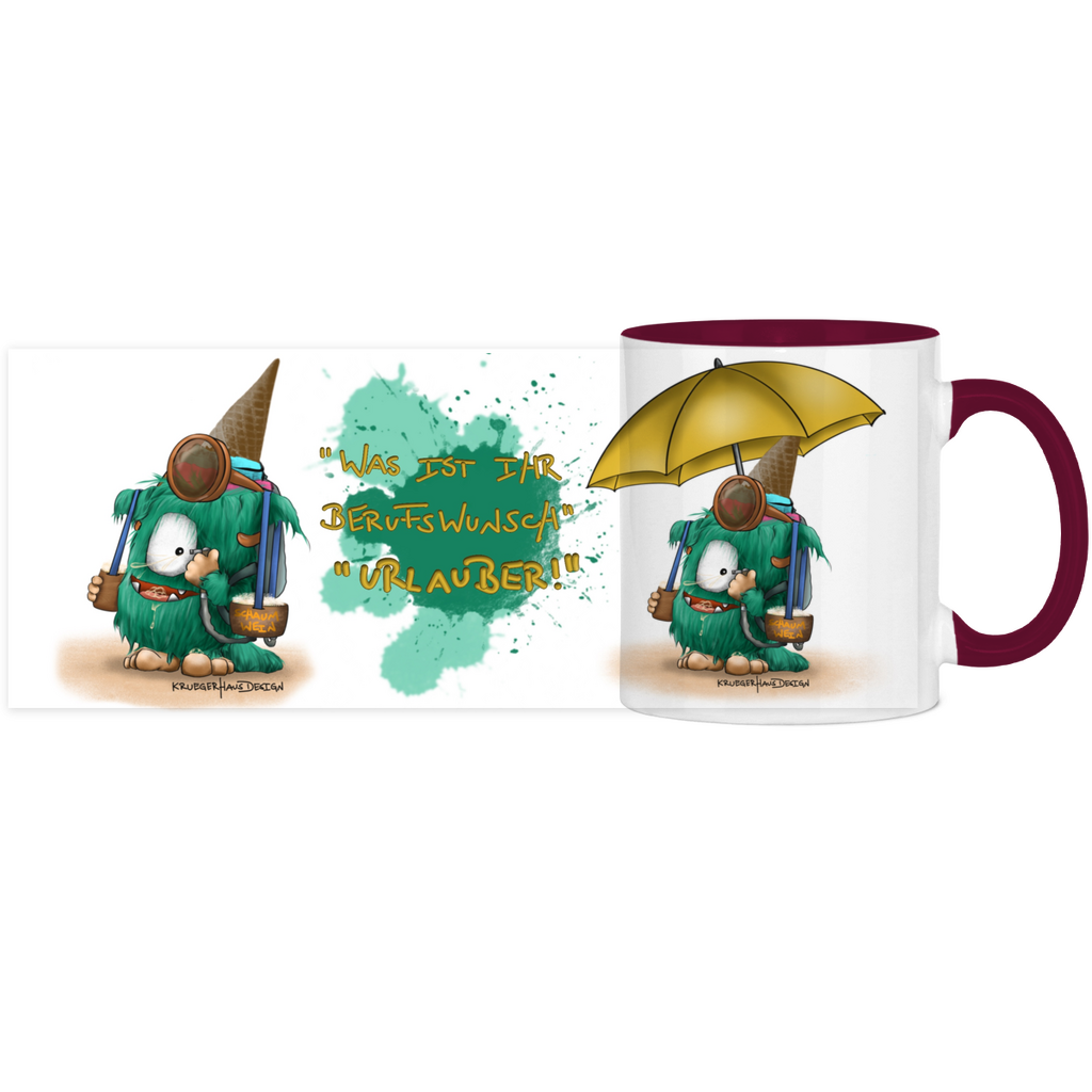 Panorama Tasse zweifarbig Was ist ihr Berufswunsch? Urlauber!