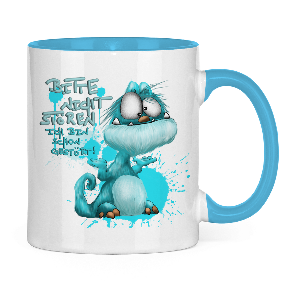 Tasse zweifarbig Bitte nicht stören! Ich bin schon gestört!