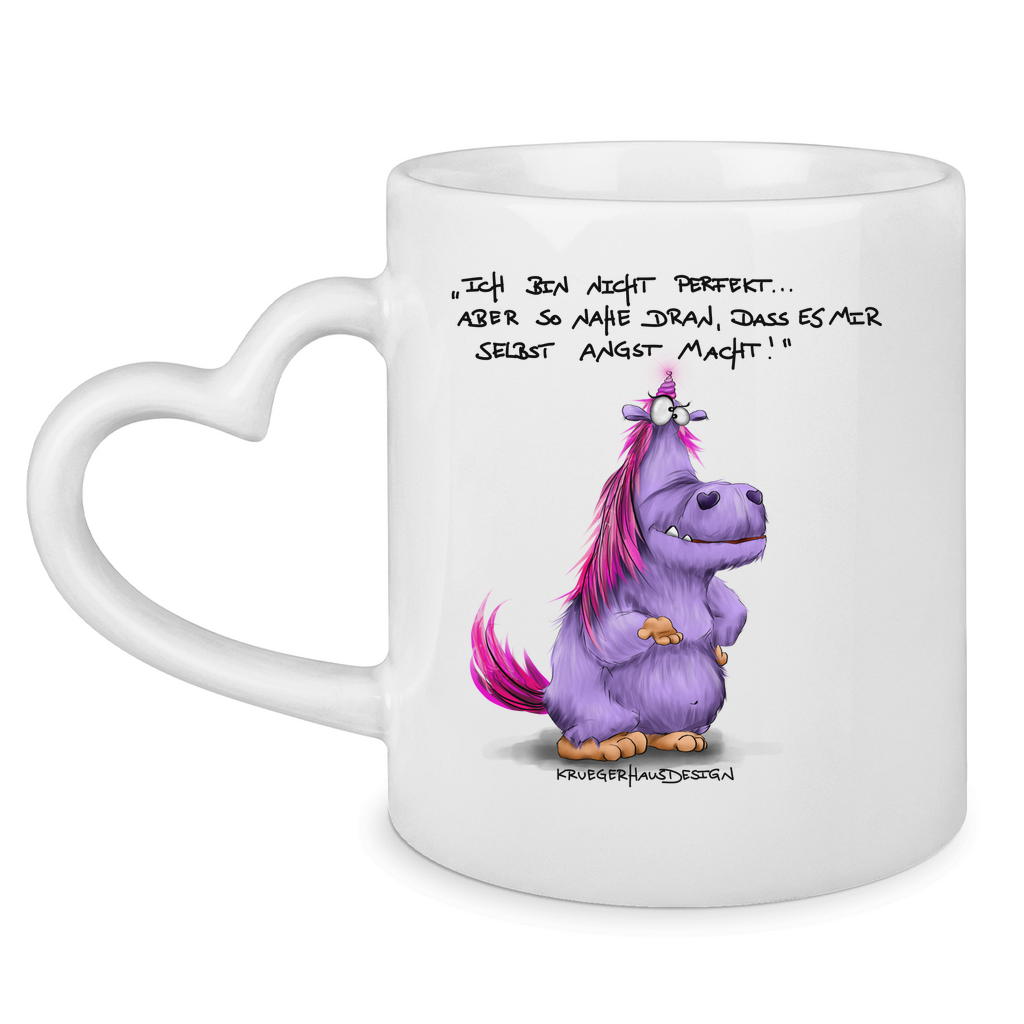 Tasse mit Herzhenkel Ich bin nicht perfekt.. aber so nahe dran, dass es mir ...