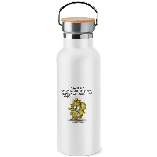 Edelstahl-Trinkflasche mit Bambusdeckel Montage? Willst du mir ernsthaft erzählen die gibt's jede...