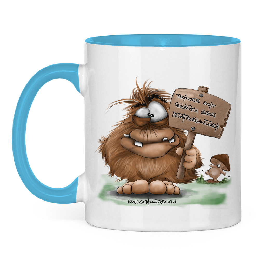 Tasse zweifarbig Pechvogel sucht Glückspilz zwecks Erfahrungsaustausch, Hugo