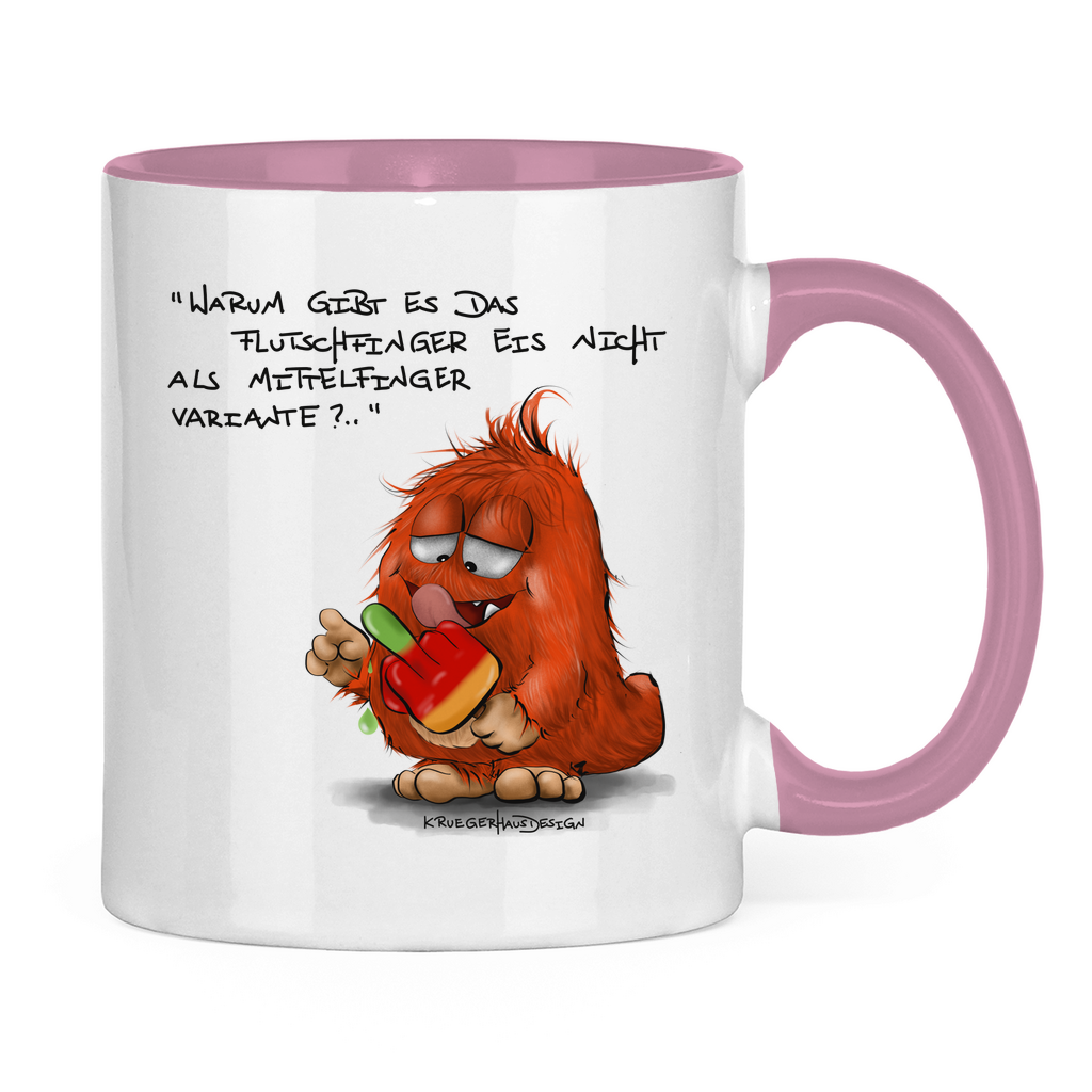 Tasse zweifarbig Warum gibt es das Flutschfinger Eis nicht als Mittelfinger..