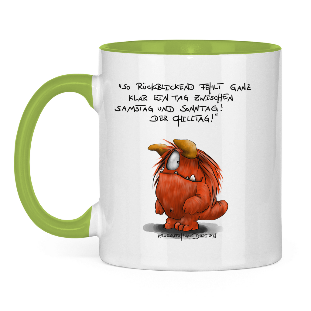 Tasse zweifarbig So Rückblickend fehlt ganz klar ein Tag zwischen Samstag...