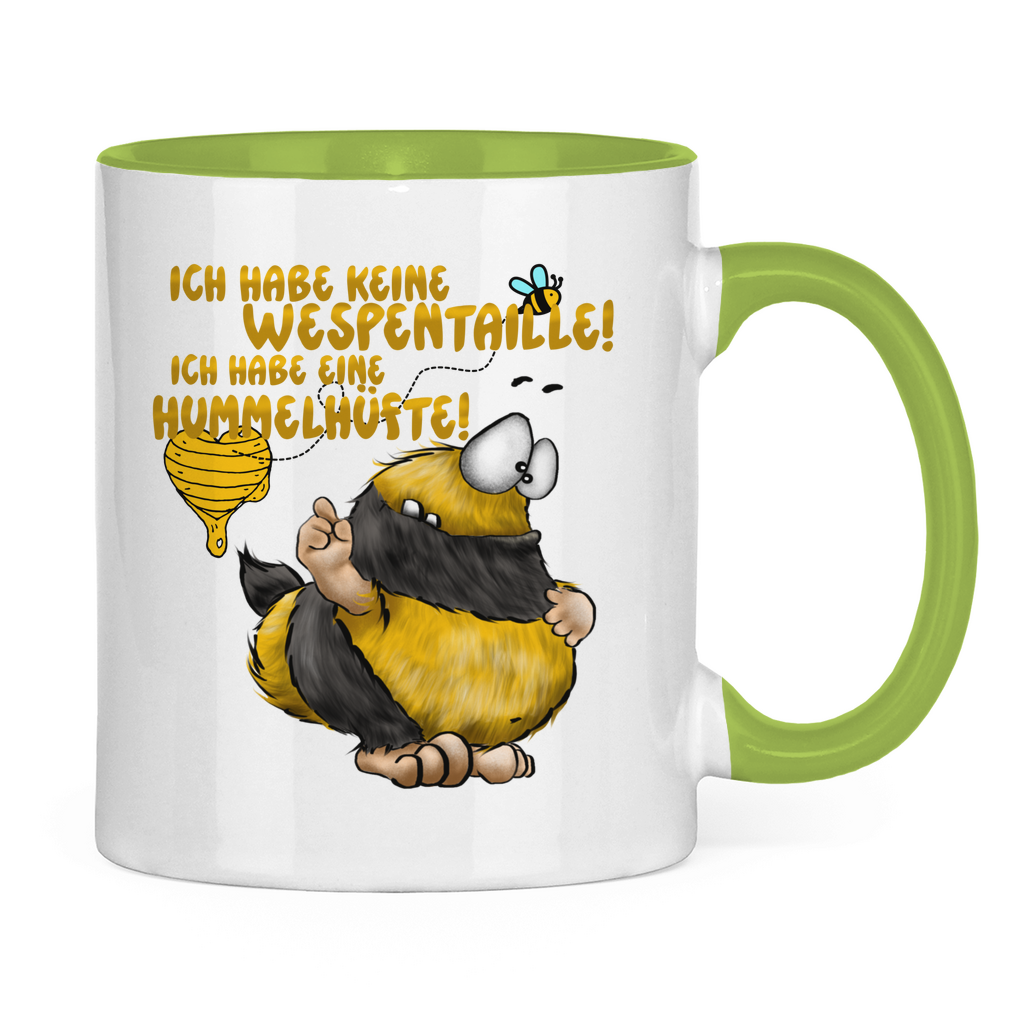 Tasse zweifarbig Ich habe keine Wespentaille! Ich habe eine Hummelhüfte!