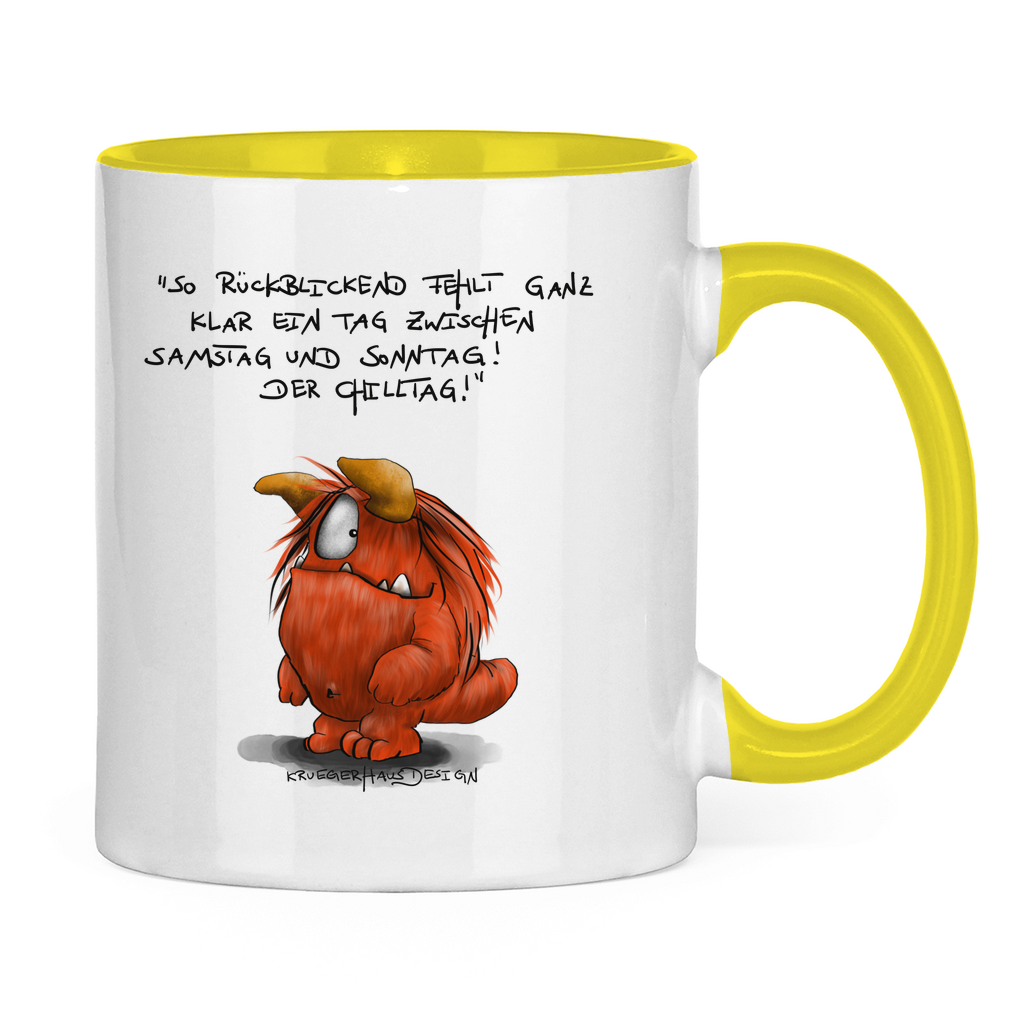 Tasse zweifarbig So Rückblickend fehlt ganz klar ein Tag zwischen Samstag...