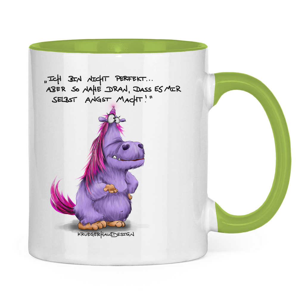 Tasse zweifarbig Ich bin nicht perfekt.. aber so nahe dran, dass es mir ...