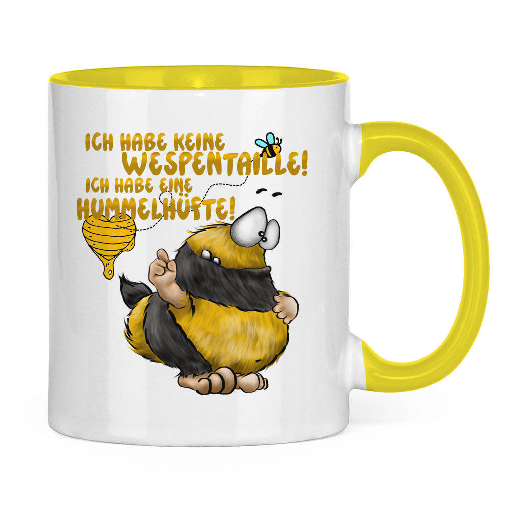 Tasse zweifarbig Ich habe keine Wespentaille! Ich habe eine Hummelhüfte!