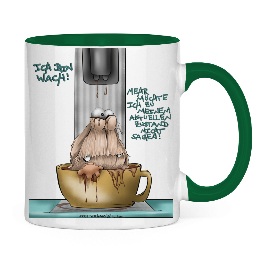 Tasse zweifarbig Ich bin wach! Mehr möchte ich zu meinem aktuellen…