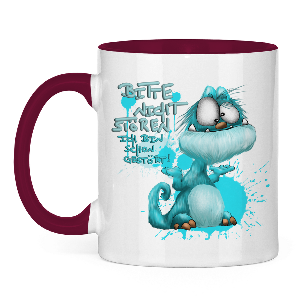 Tasse zweifarbig Bitte nicht stören! Ich bin schon gestört!