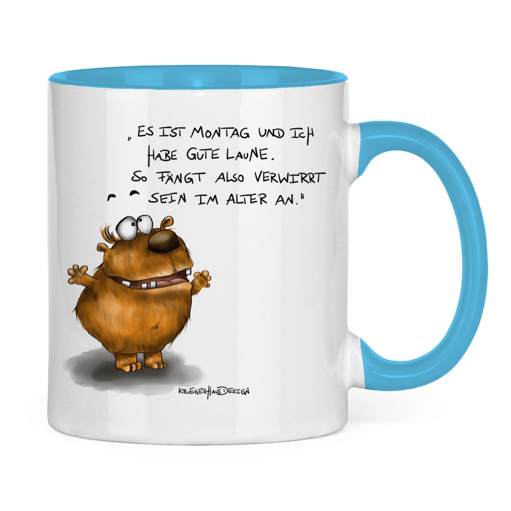 Tasse zweifarbig Es ist Montag und ich habe gute Laune. So fängt...