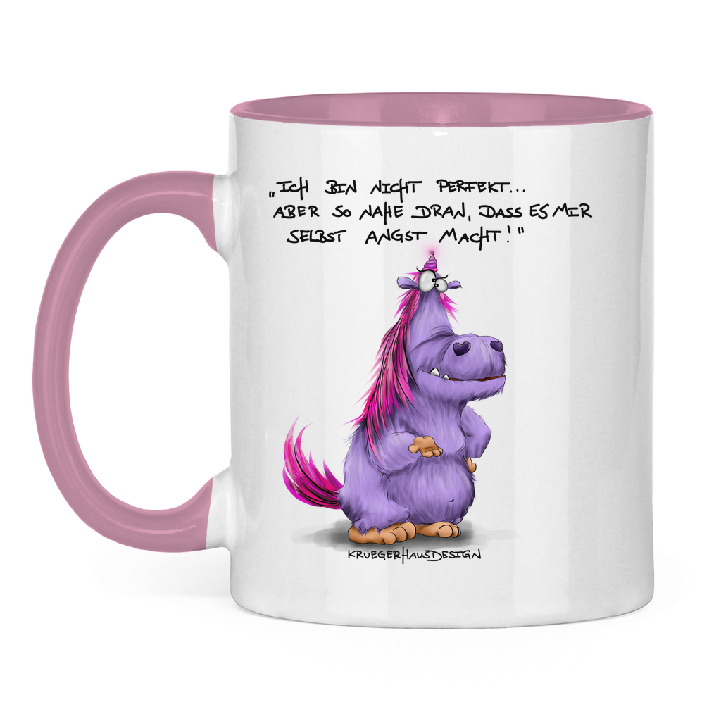 Tasse zweifarbig Ich bin nicht perfekt.. aber so nahe dran, dass es mir ...