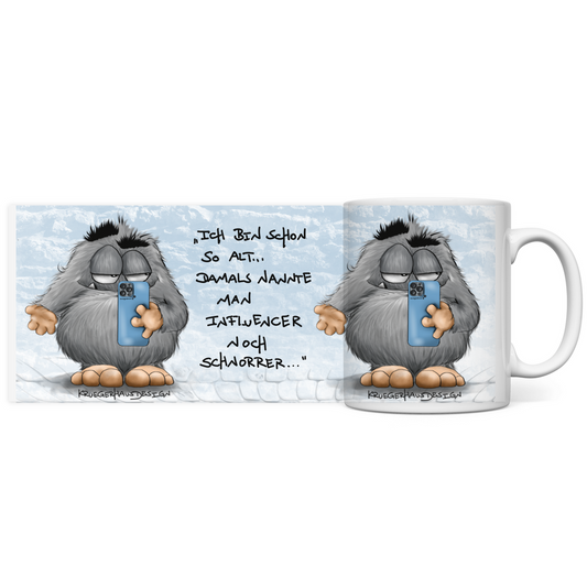 Tasse, Kaffeetasse, Teetasse, Kruegerhausdesign Monster mit Spruch, 2. Variante, Ich bin so alt...