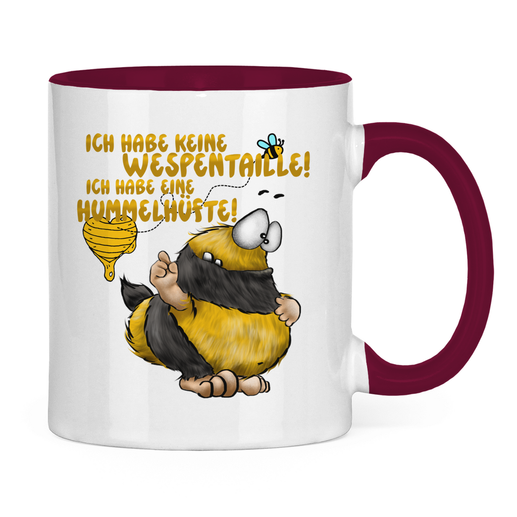Tasse zweifarbig Ich habe keine Wespentaille! Ich habe eine Hummelhüfte!