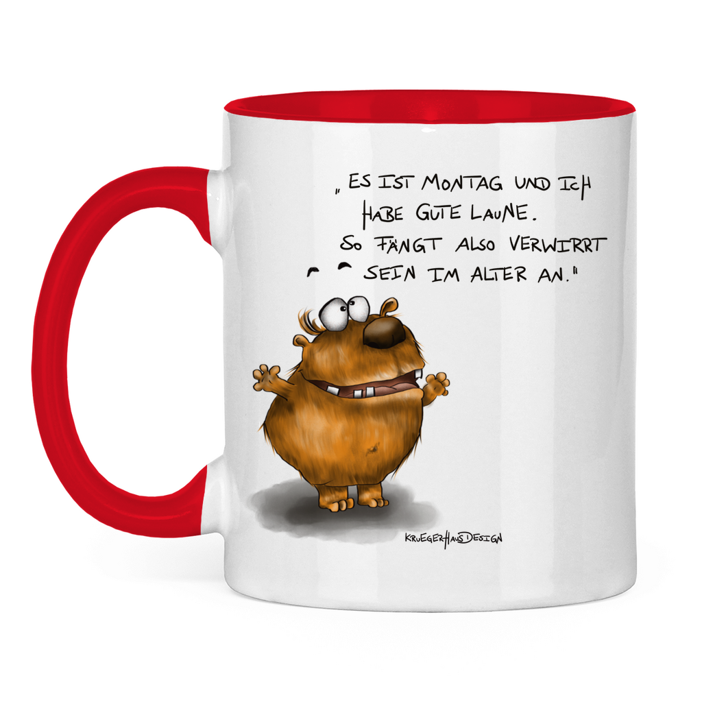 Tasse zweifarbig Es ist Montag und ich habe gute Laune. So fängt...