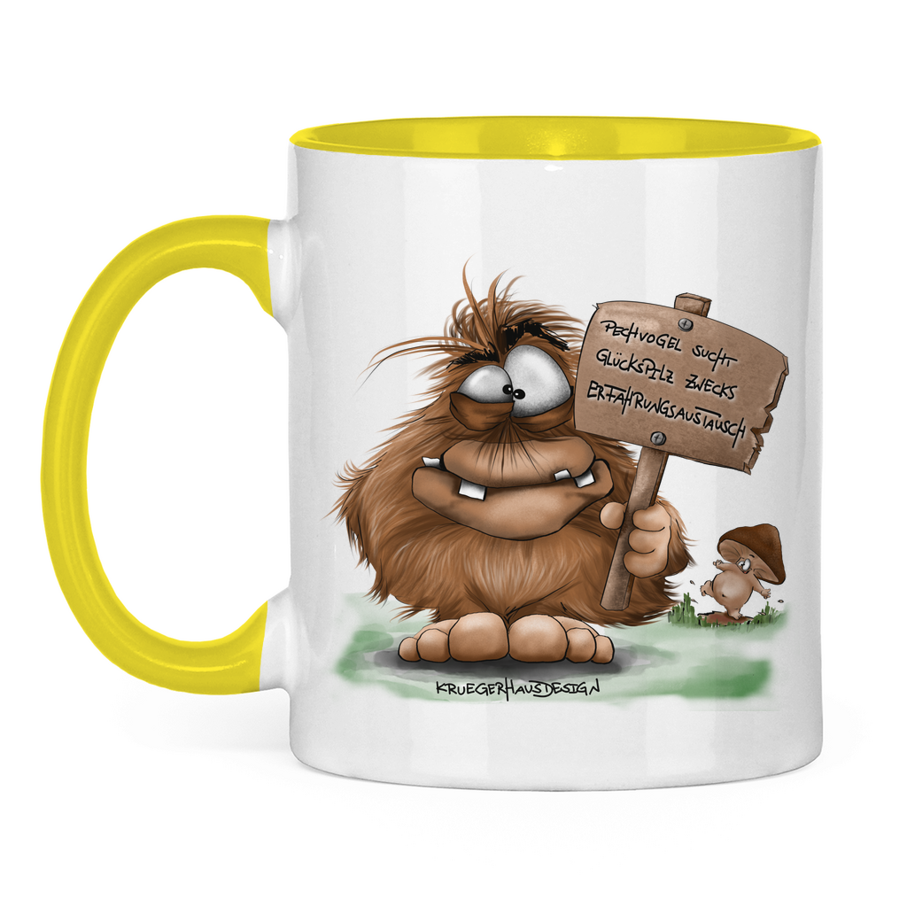 Tasse zweifarbig Pechvogel sucht Glückspilz zwecks Erfahrungsaustausch, Hugo