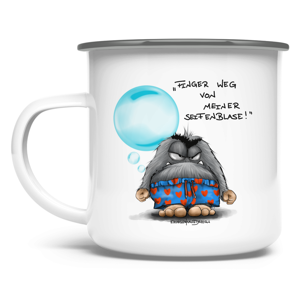 Emaille Tasse Finger weg von meiner Seifenblase!